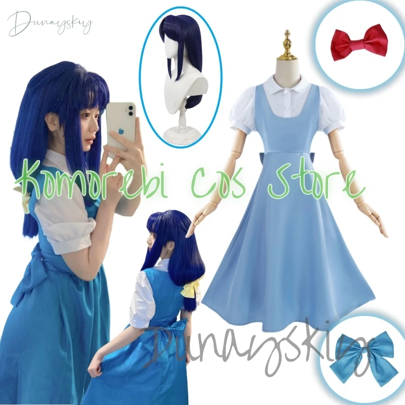 Anime Ranma 1/2 Akane Tendo Cosplay Costume Blue Lovely Dress Carnival Role Play Uniform Suit Halloween Party Outfit Customized