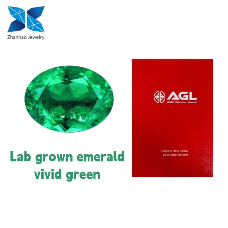 

Zhanhao Hydrothermal Colombia Emerald Oval Shape Emerald Lab Grown With Selectable Certificate Lab Grown Emerald
