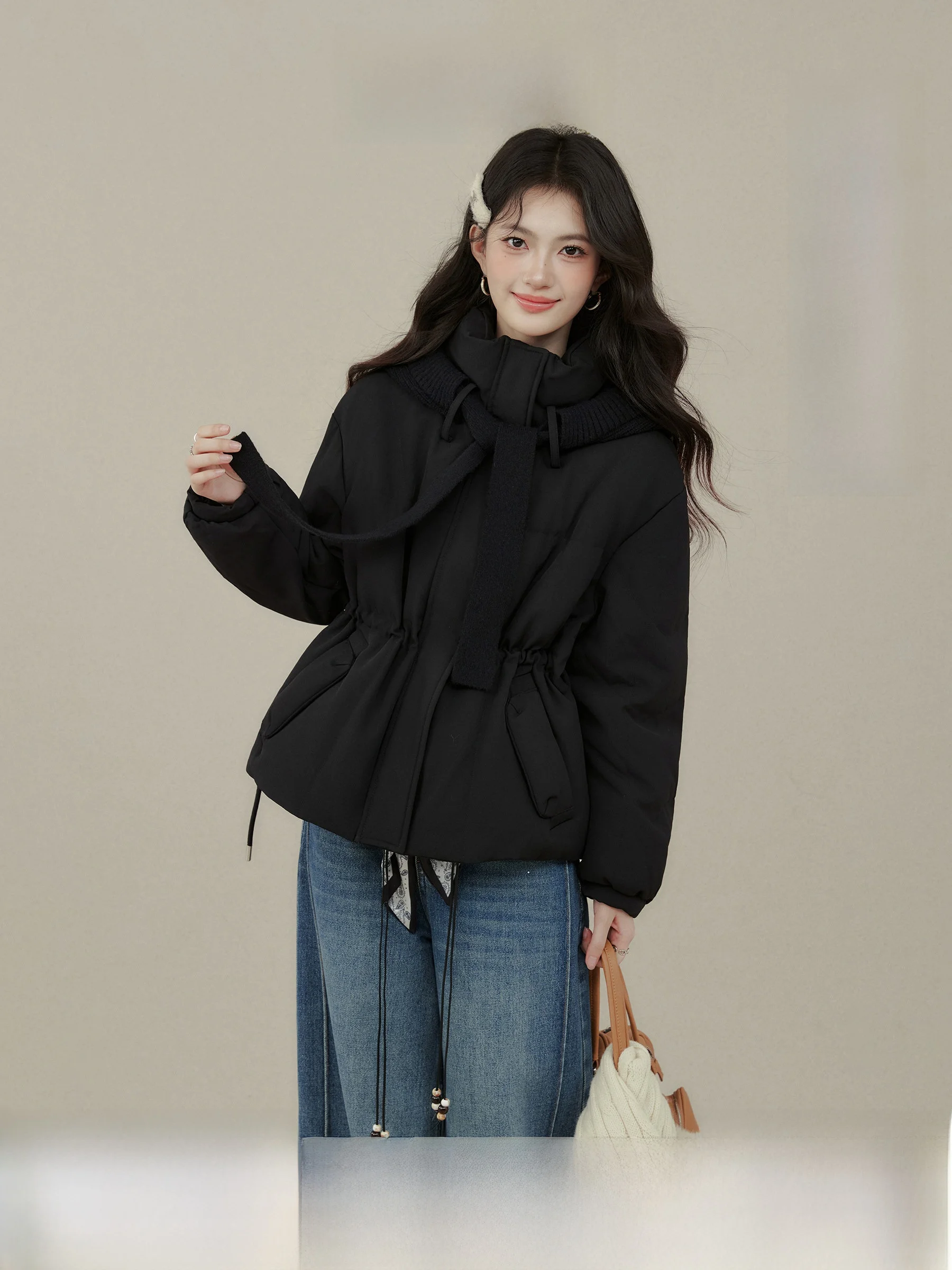 

Women's Short Hooded down Jacket Coat Warm Thickened 90% White Goose down Outerwear Commute Style Lock Temperature