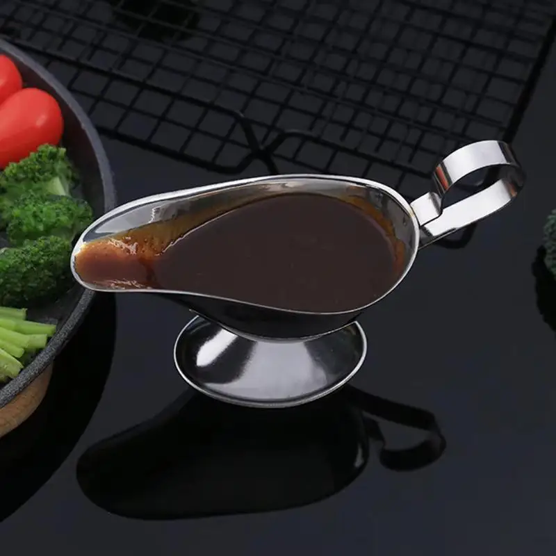1 unidad de recipiente de acero inoxidable engrosado para especias, salsa, sal, kétchup, salsa de tomate, condimentos y como plato para salsa