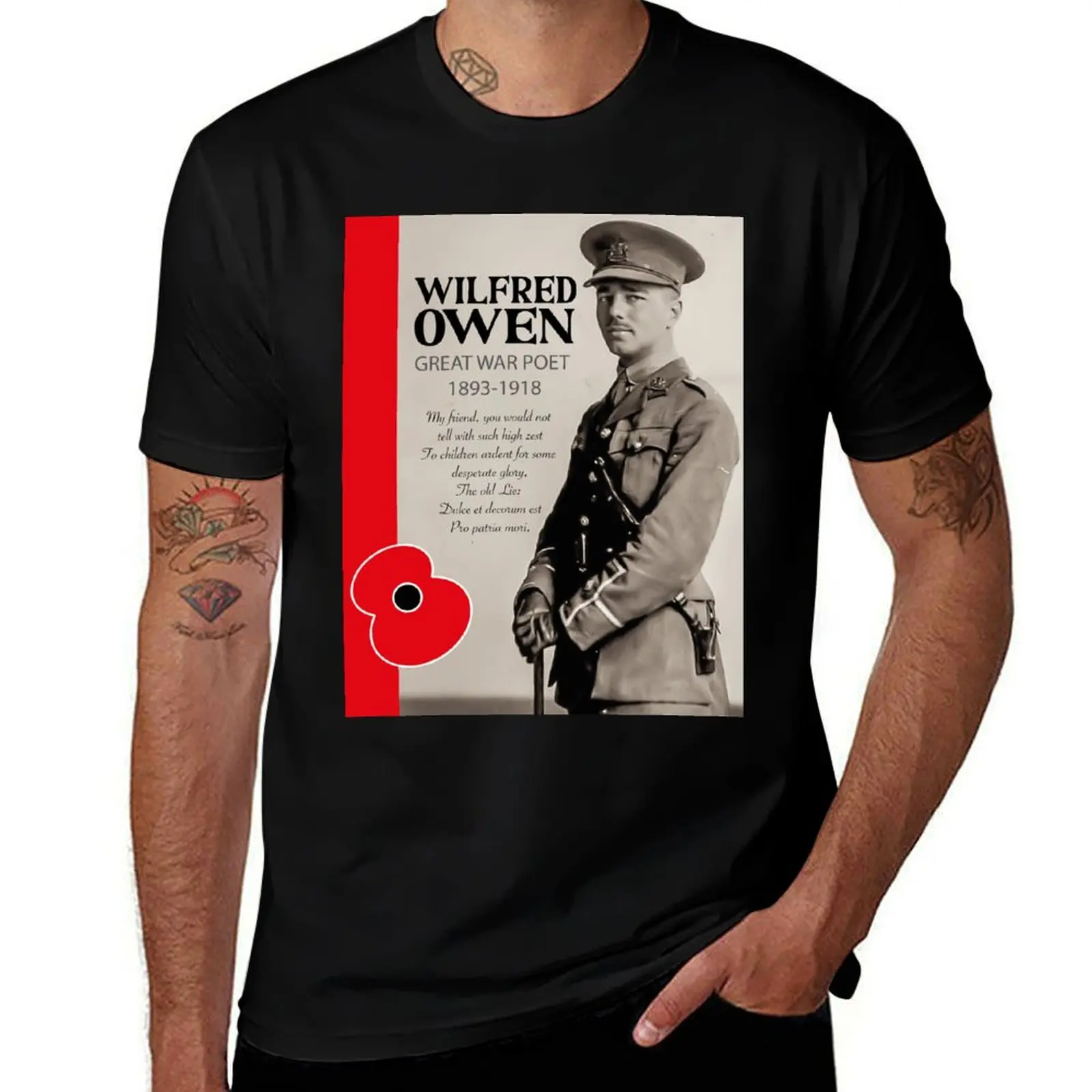 

Wilfred Owen T-Shirt t shirt custom print t shirts for man graphic vintage T-Shirt