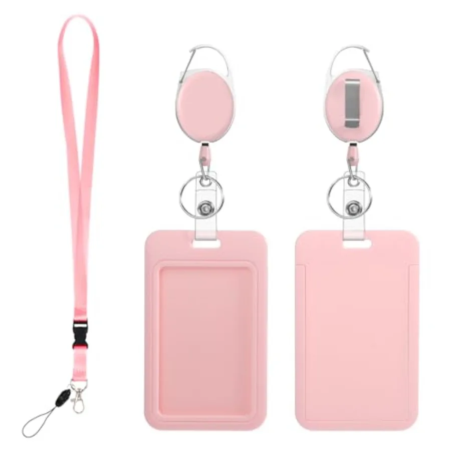 Lanyards for ID Badges Holder Retractable Clip for Nurse Teacher ID Card Holder Retractable with Badge Reel