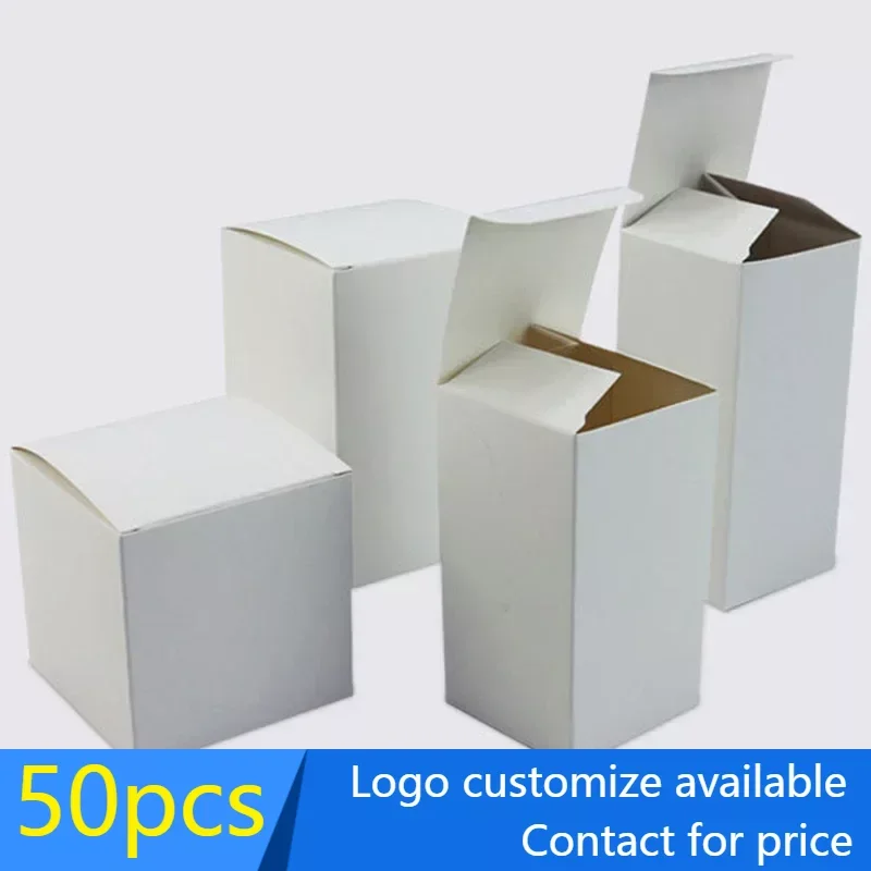 

50 pieces Blank white paper packaging recycled kraft paper gift box handmade soap packaging cardboard packing carton box