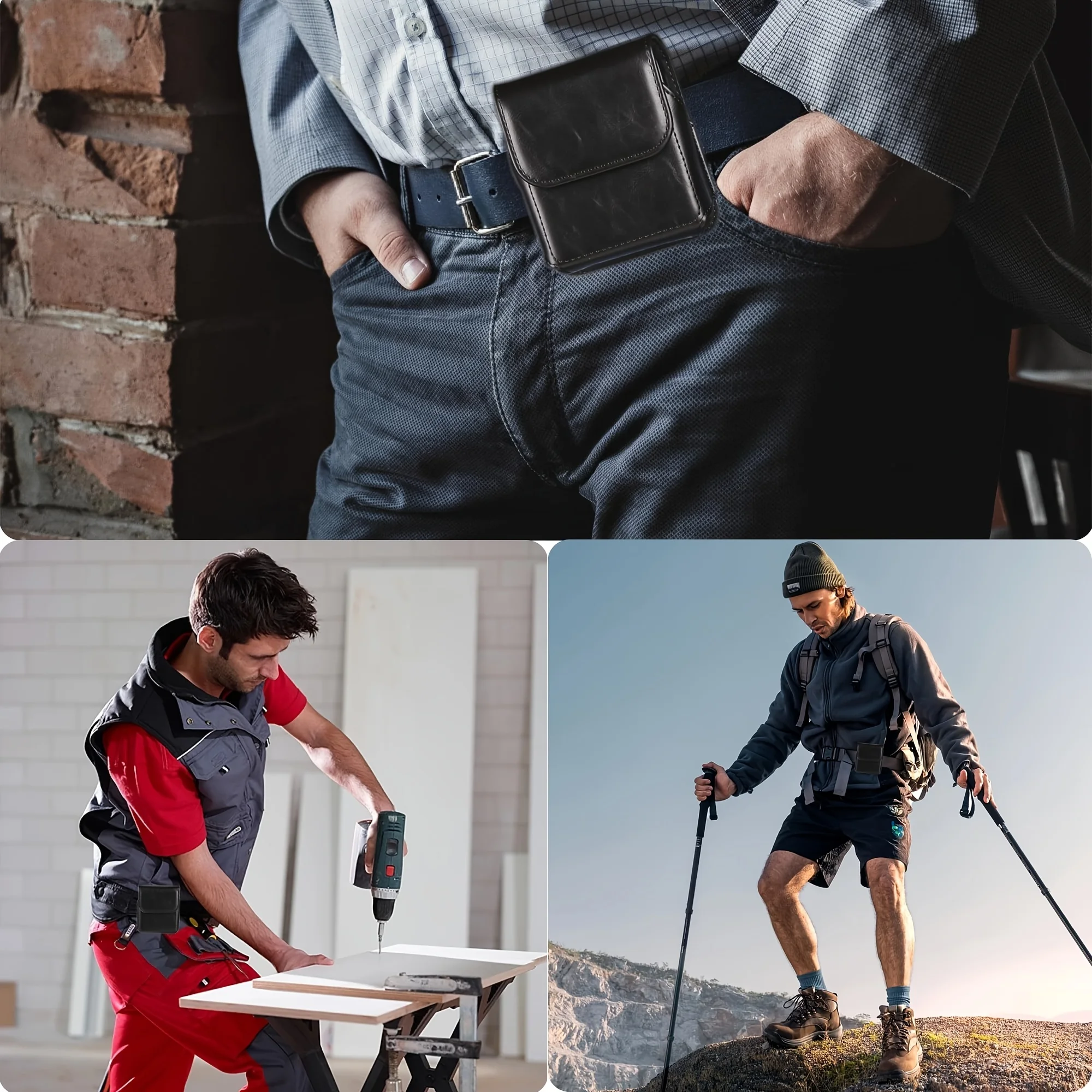 حقيبة خصر لهاتف Moto razr 60 Ultra/ZFlip4/P50 PocketS - حقيبة هاتف قابلة للطي مقاومة للماء ومقاومة للاهتراء، حمالة متعددة الجيوب قابلة للتعديل #2