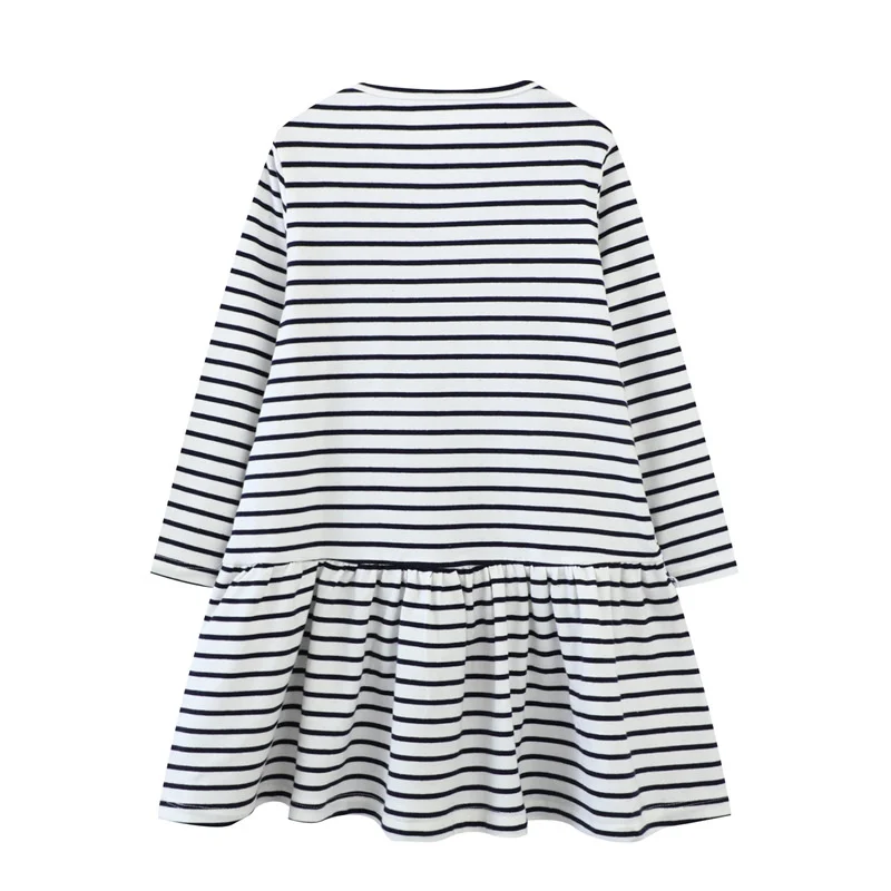 Jumping Meters 2-7T New Arrival Girls Dresses Princess Girls Long Sleeve Autumn Spring Children's Birthday Party Embroidery Wear