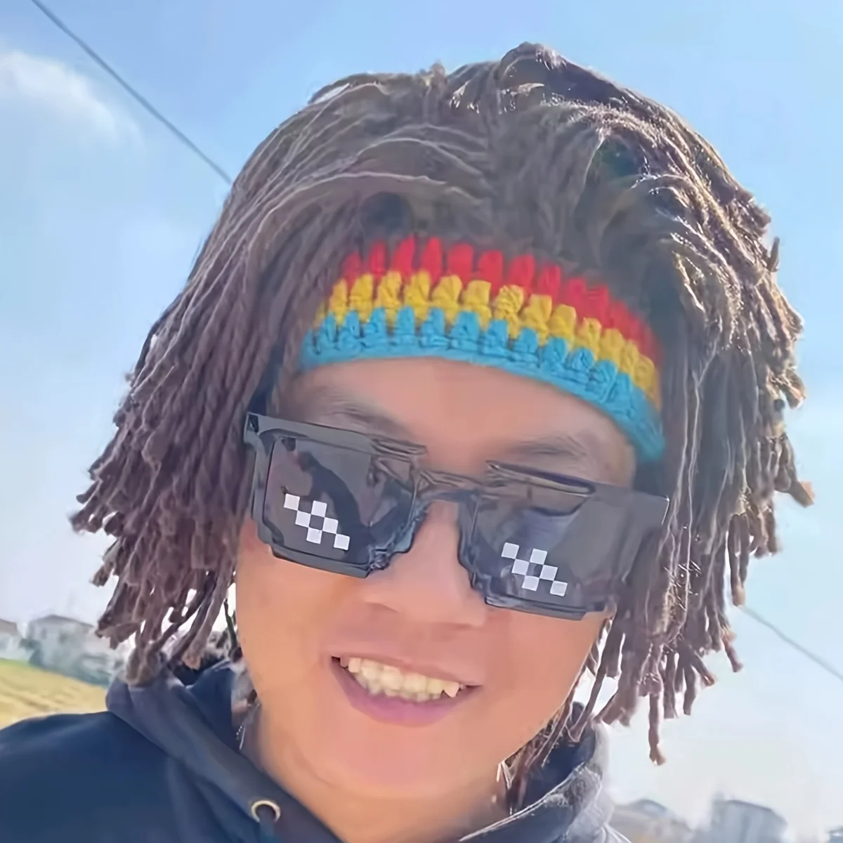 Rasta Wig Beanie Men's Caps Hip Hop Cap Handmade Crochet Winter Warm Hat Gorro Halloween Xmas Birthday Gifts Funny Party Wig view 4