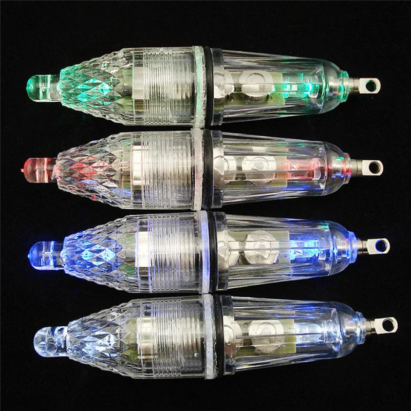 5 Stks/partij 12Cm Deep Drop Fishing Licht Multi Kleur Onderwater Vis Aantrekken Indicator Lokken Led Flash Light Aas Dropshing groen