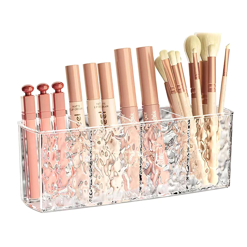 Acrylic Makeup Brush Holder Desk Cosmetic Organiser Lipstick Brush Storage Box Make-up Tool Storage Holder 22*6*8cm/18.5*6*9cm