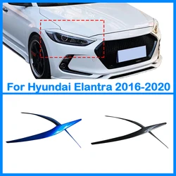 For Hyundai Leading Elantra 2016-2019 Car Headlight Eyebrows Eyelid Eyelash Sticker ABS Plastic Eyehair Accessories Black Carbon