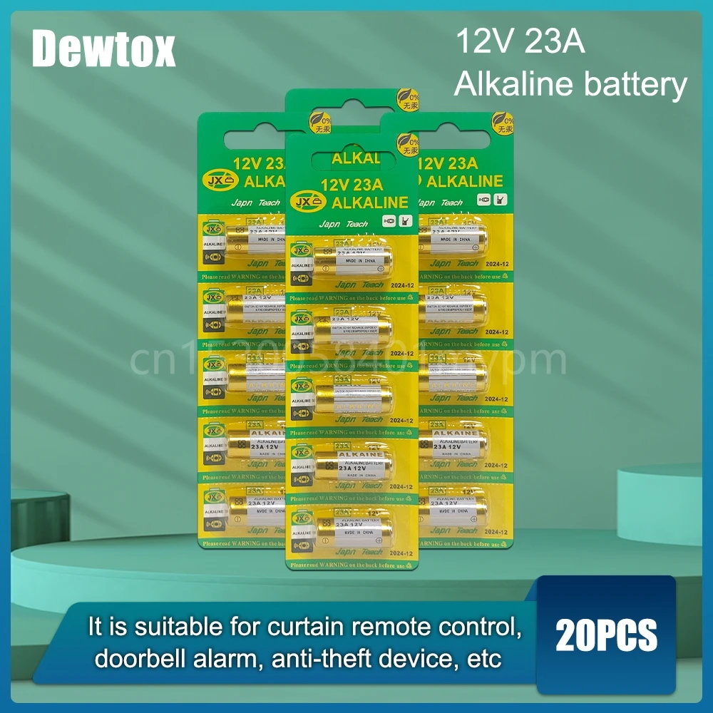 

20pcs/Lot Alkaline Battery 12V 23A 23GA A23 A23S E23A EL12 MN21 MS21 V23GA MN21 L1028 RV08 GP23A K23A for Window Security Sensor