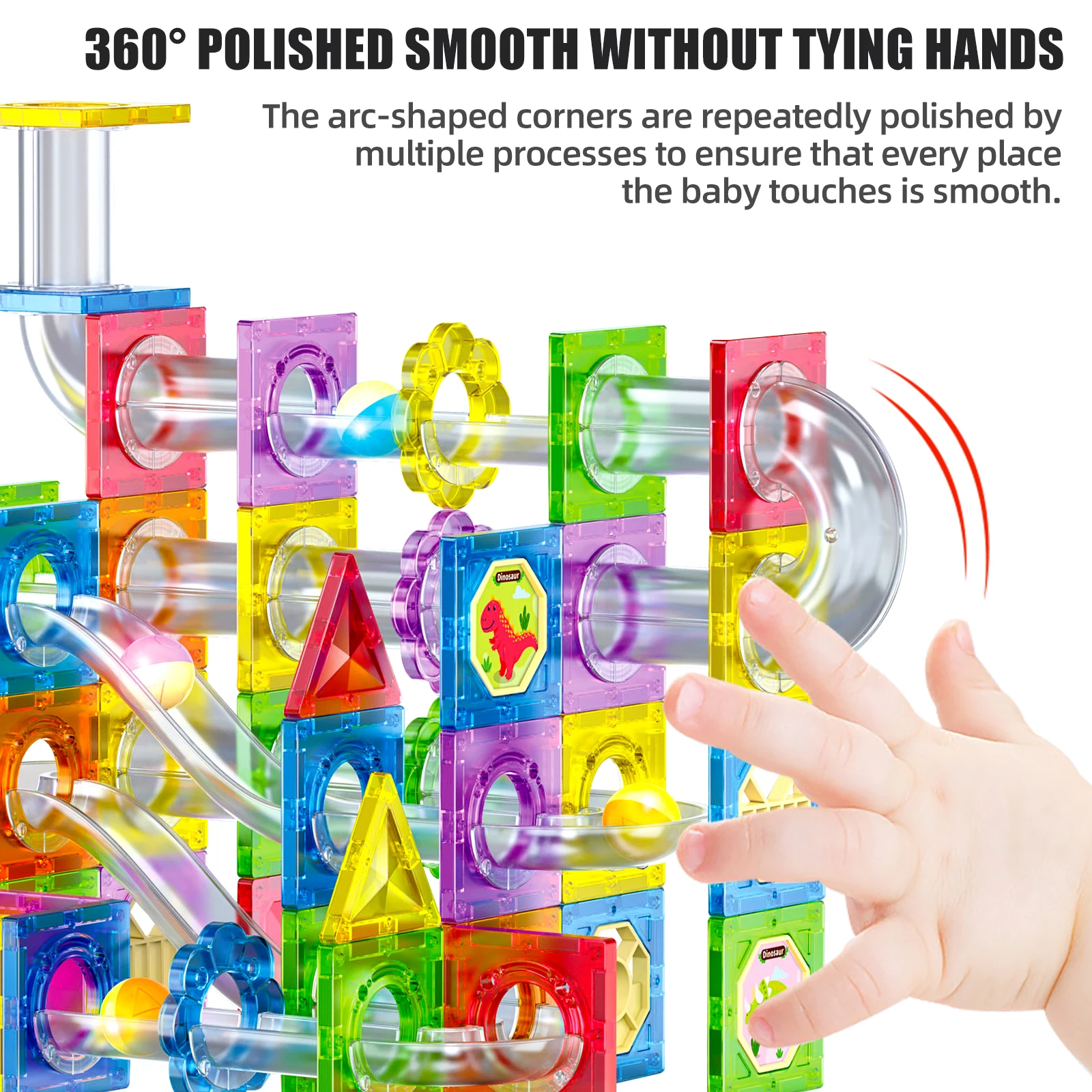 Colorful Window Magnetic Sheet Track Building Block Maze Assembly Magnetic Suction Pipeline Ball Rolling Puzzle Toy For Boys And