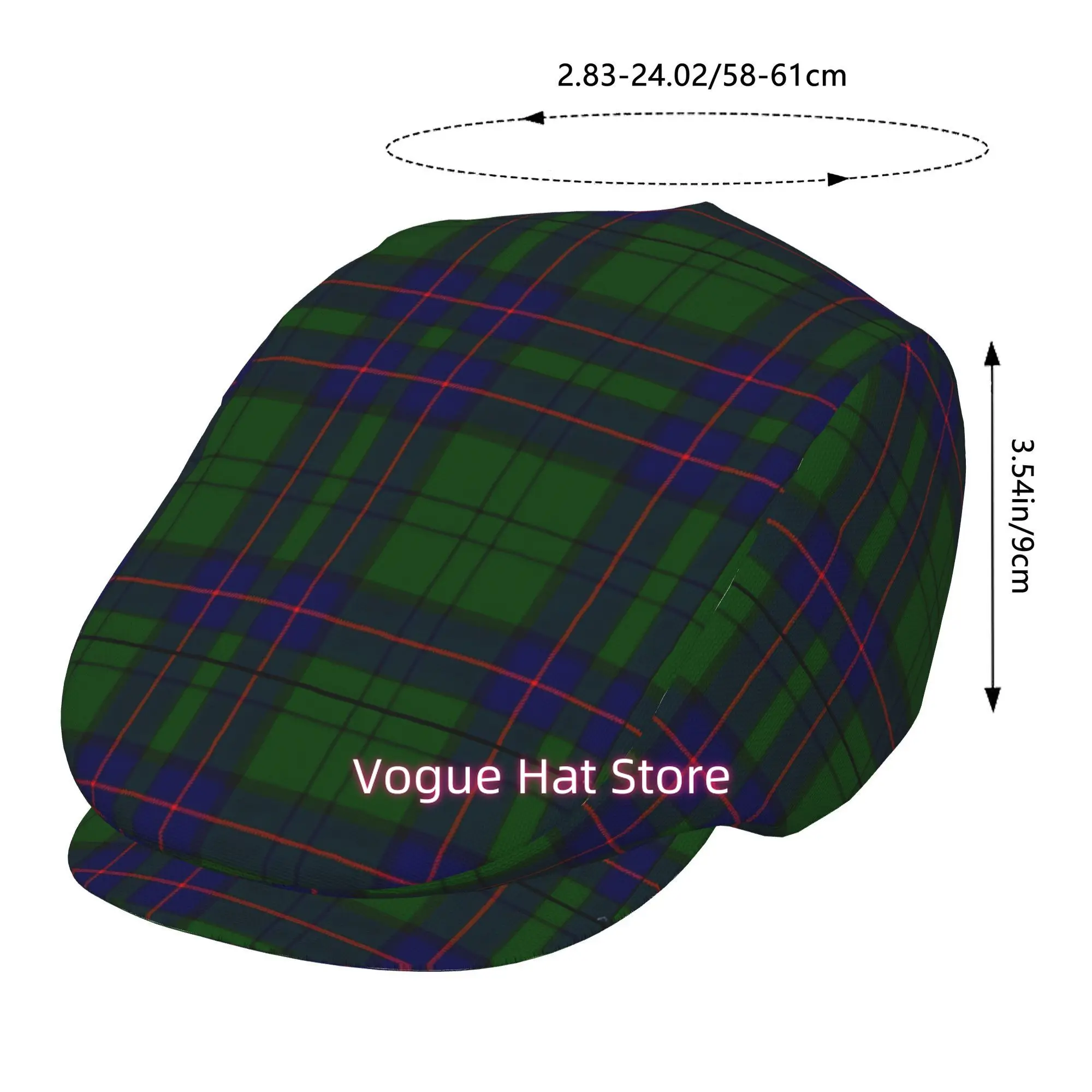 1pc Clan Lockhart Tartan for all-Over Printed Beret, Retro Newsboy Cap, Unisex, a Must-Have Fashion Accessory for Outdoor Leisur