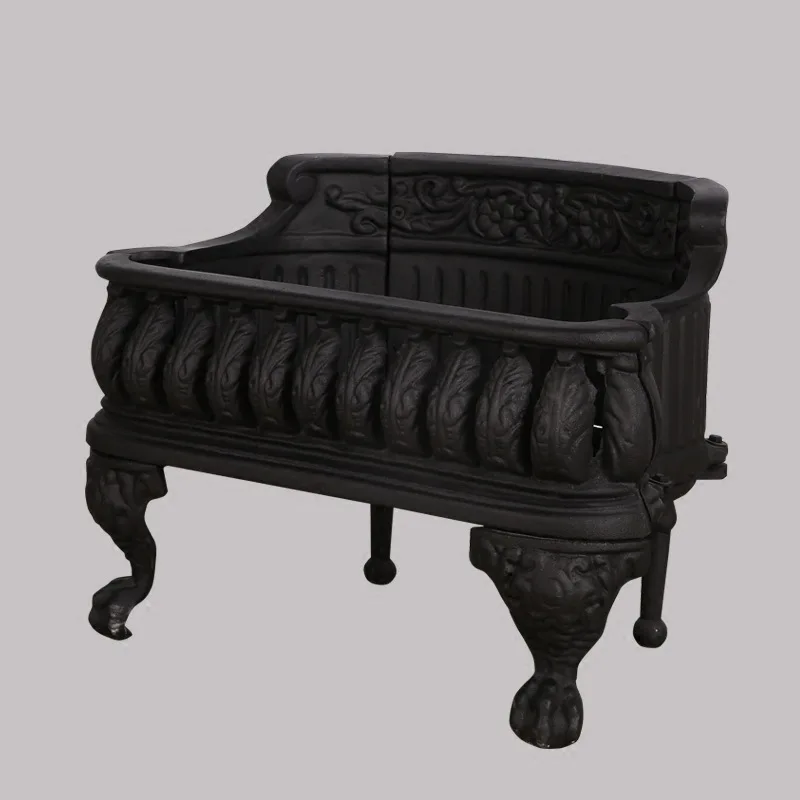 Real fire cast iron firewood basket with European fireplace core frame B5 solid wood heater