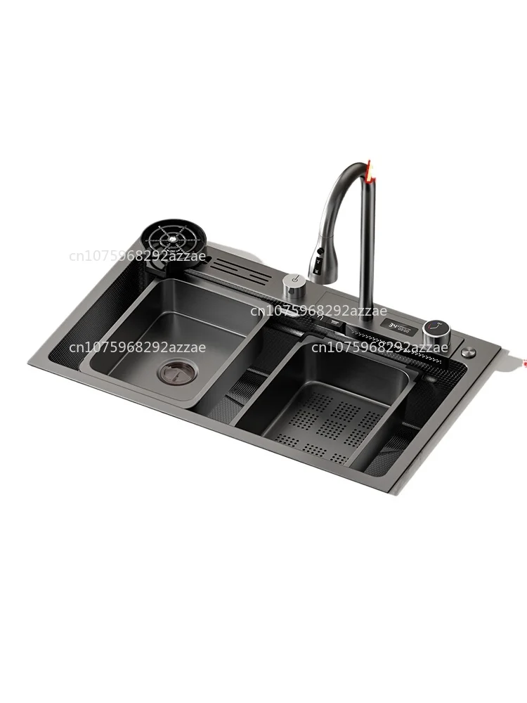 

Vegetable basin large single slot 304 stainless steel honeycomb thickened nano sink X80i