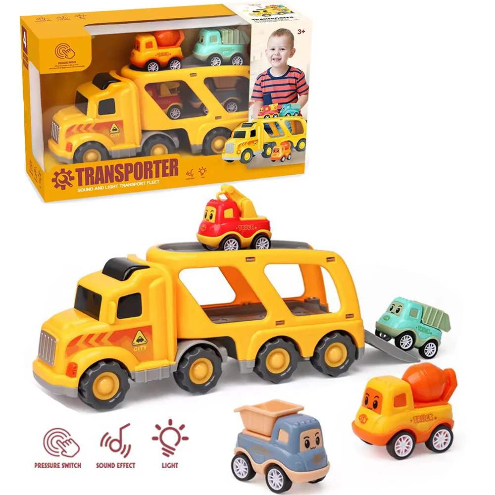 3-6 Year Old Children's Friction Power Toys, City Transportation Card Cars, Children's Toy Sets, Christmas Gifts - Yellow