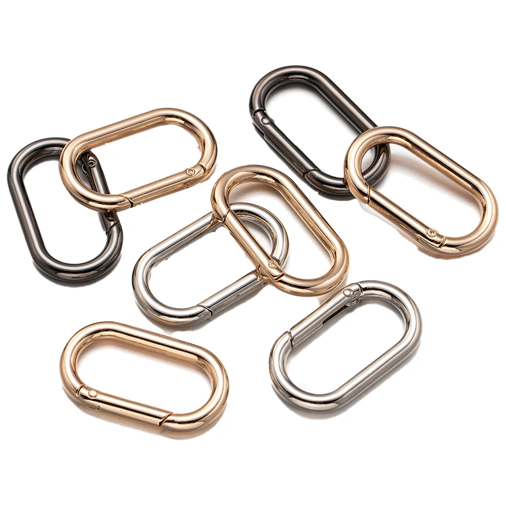 5 pçs gatilho de metal primavera oval anéis mosquetão clipe snap chaveiros fivela snap gancho para diy chaveiro jóias bolsa artesanato fazendo