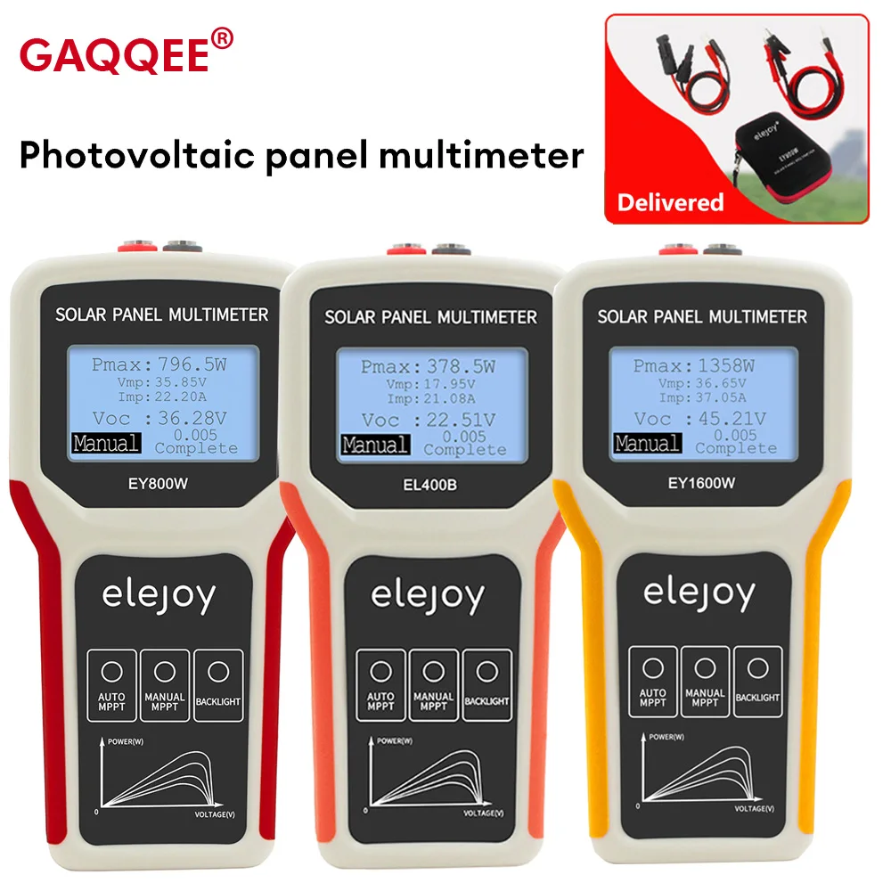 400/800/1600W Solar Panel Power Supply Multimeter Photovoltaic Panel Tester Auto Manual MPPT Detection Voltage Test Tool Meter