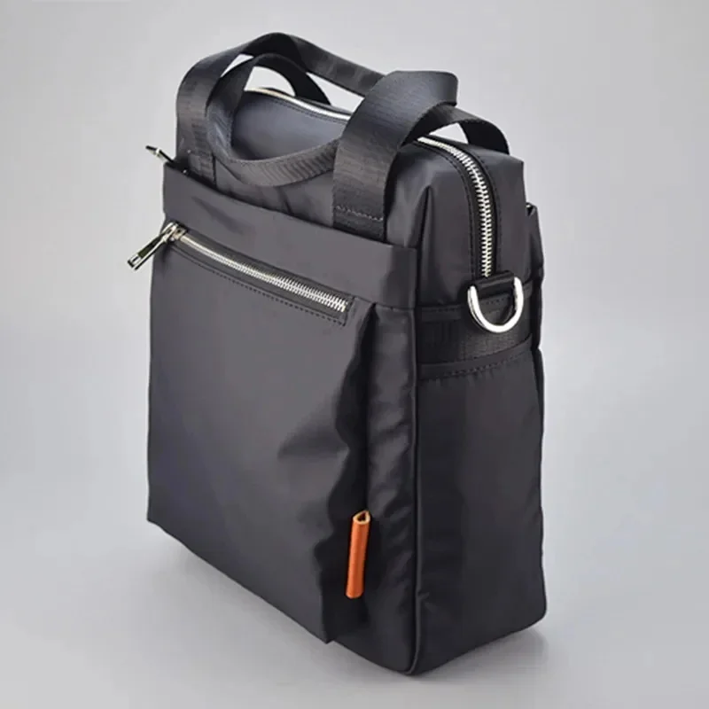 Bolsa de ombro impermeável masculina, multifuncional, grande capacidade, vertical, simples, de negócios, ao ar livre, casual, resistente ao desgaste, novo