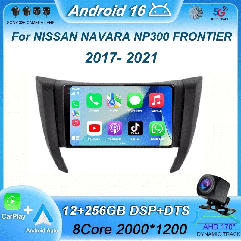 

Автомагнитола Android 16 Carplay для NISSAN NAVARA NP300 FRONTIER 2017-2021, мультимедийный видеоплеер, GPS-навигатор, стереосистема, 2din 2 DIN