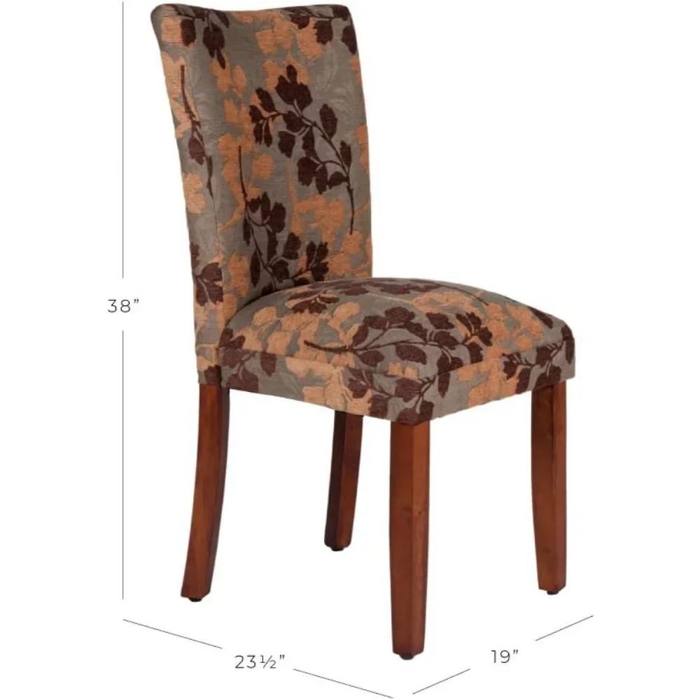 Dining chair, dining chair with backrest and soft cushion, brown woven single tone kitchen dining chair