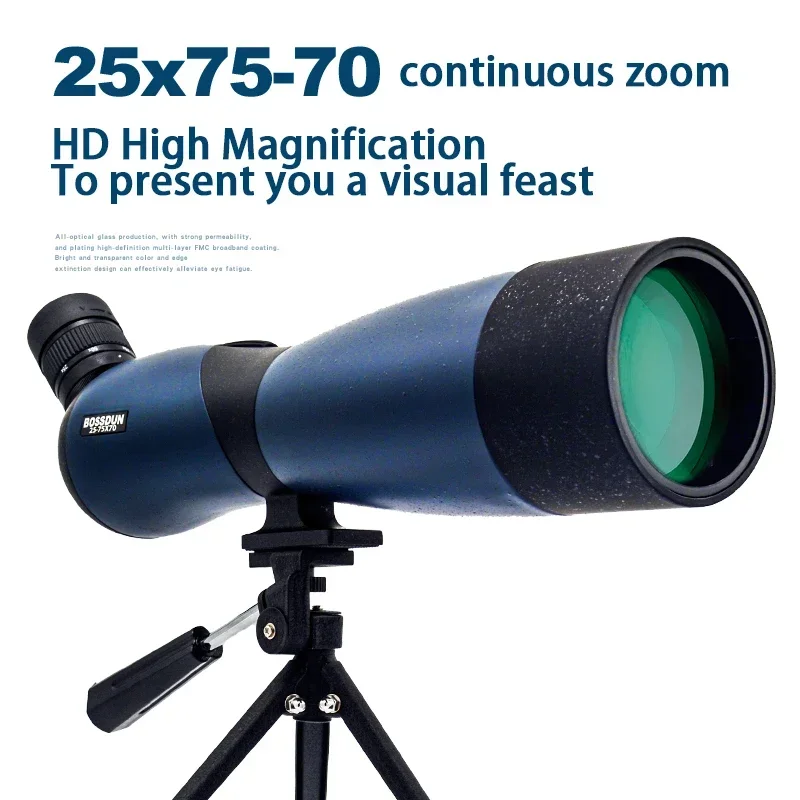 25-75x70 BAK4 Prism Spotting Scope Waterproof Zoom Monocular Telescope For Target Shooting Bird Watching Hunting Outdoor Camping