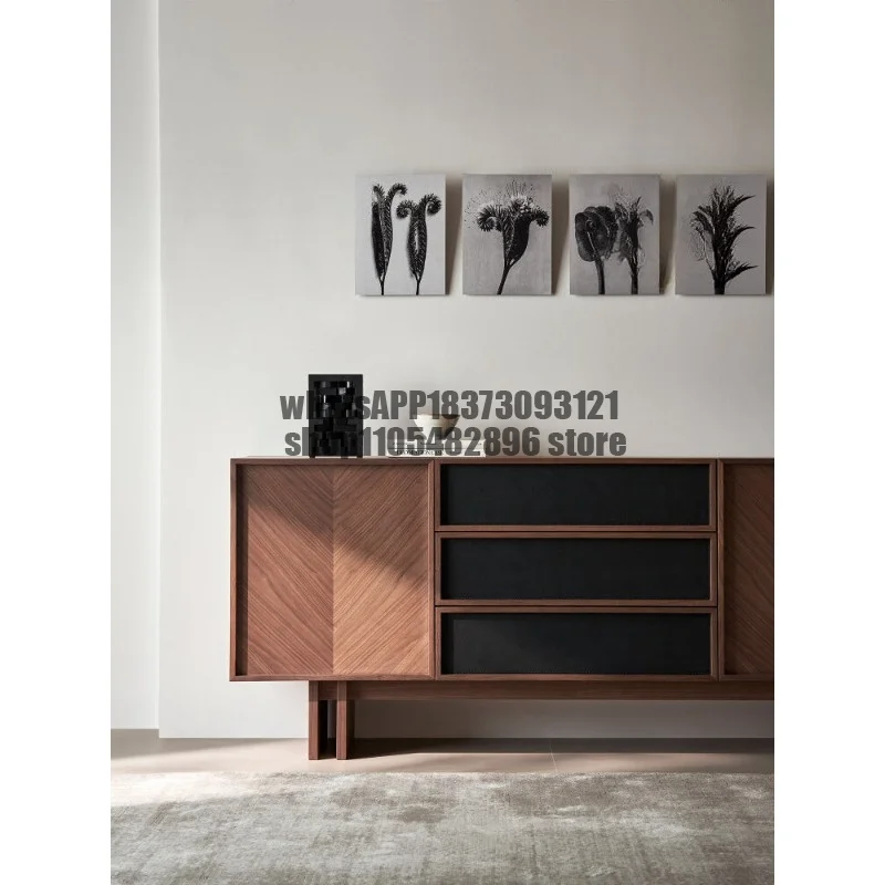 Black walnut bedroom floor-to-ceiling locker retro wall storage bedside cabinet