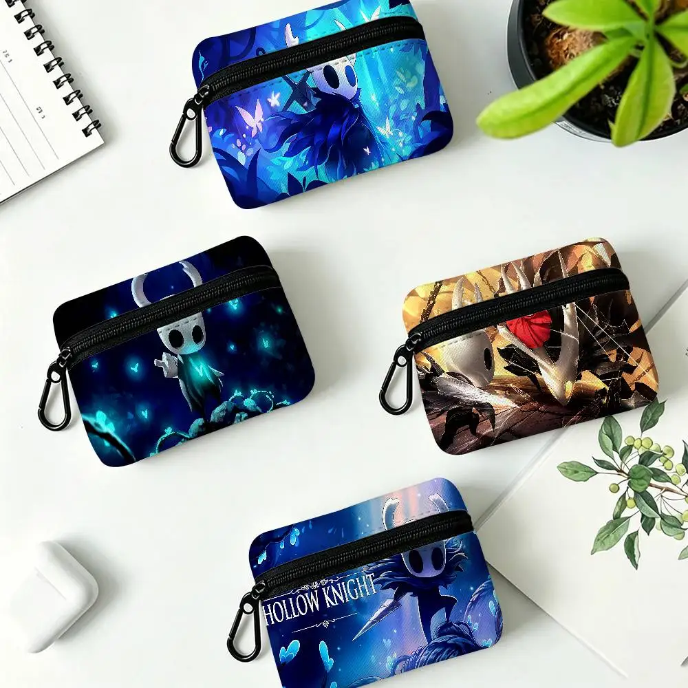 Game Funny Fanart Hollow Knight Wear-resistant Oxford Cloth Coin Purse Portable Backpack Hanging Card Storage Bag