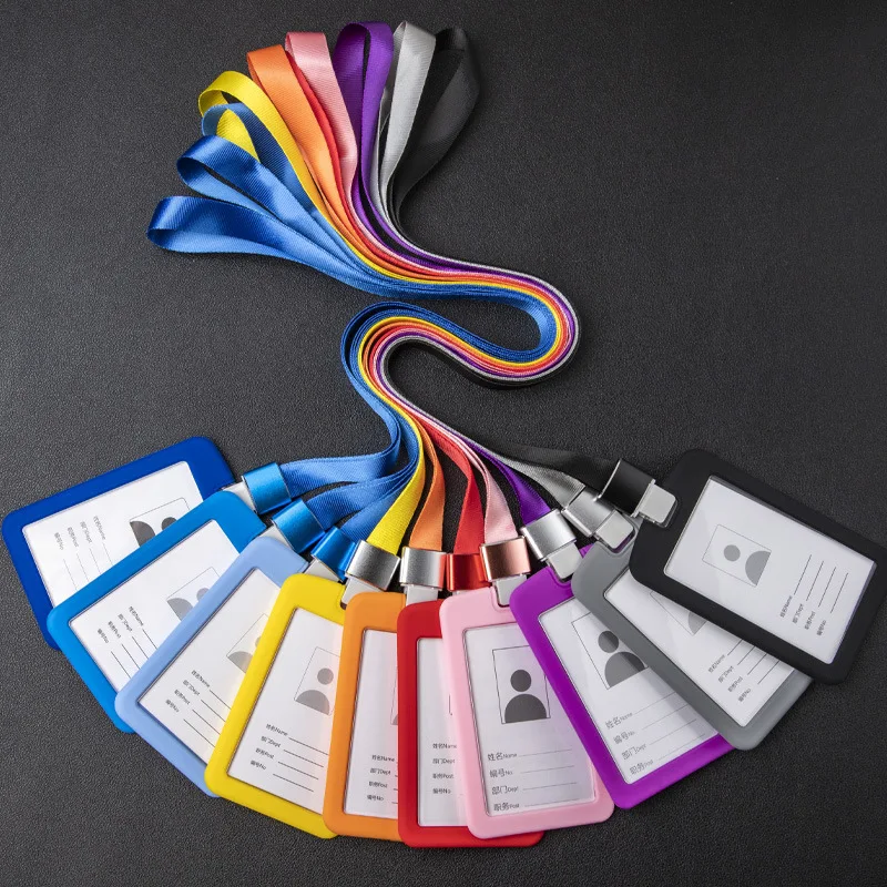 Silicone Work Card Hanging Work Card Holder ID Sleeve Chest Card Customized Work Card Factory Card School Card Hanging Rope