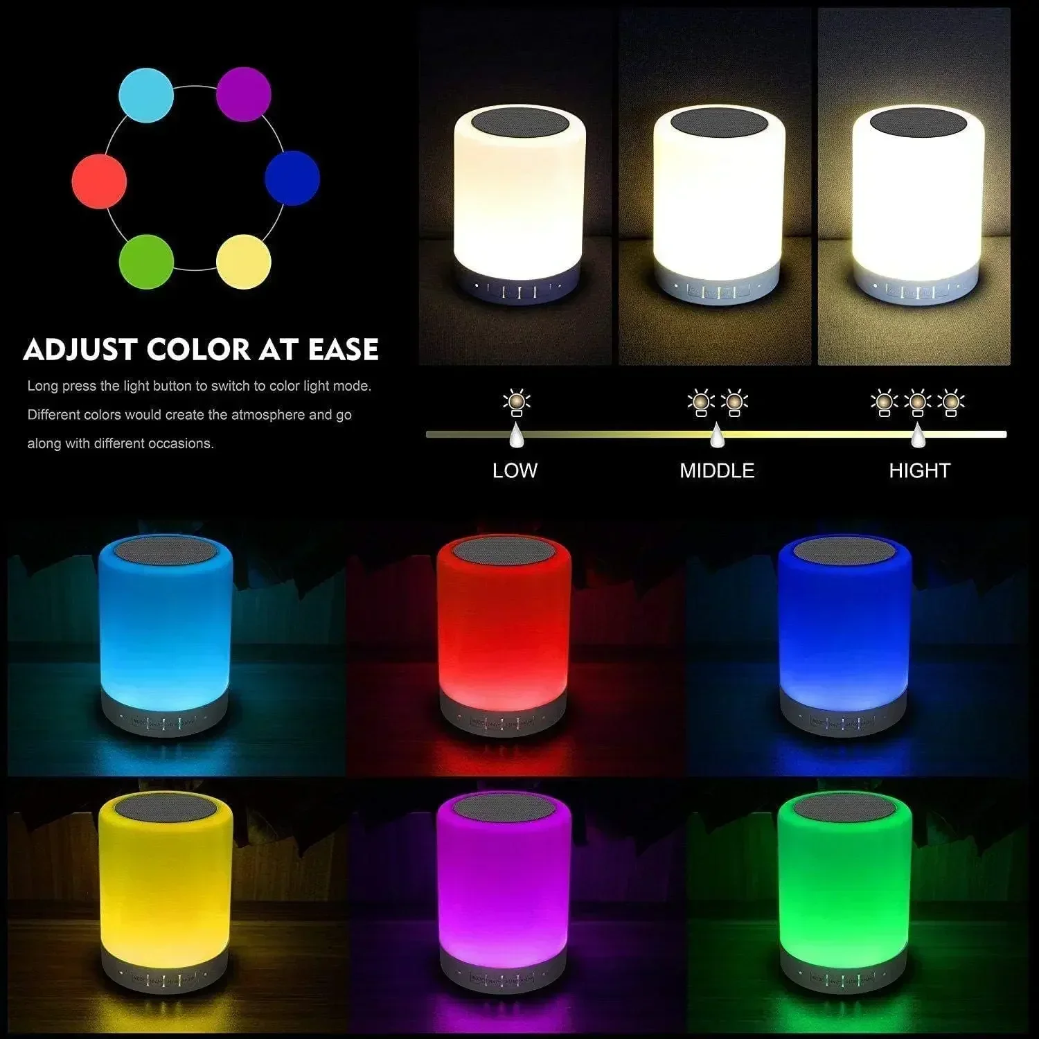 Bluetooth Mini Speaker Wireless Speaker Colorful LED TF Card USB Subwoofer Portable MP3 Music Sound Column for PC Phone