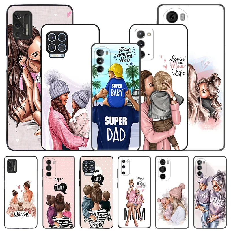 Soft Phone Cases For Motorola G53 G73 G9 G50 G51 G60 G71 G22 G32 G52 G72 Edge40 20 30 Brown Hair Baby Mama Girl Boy Matte Cover