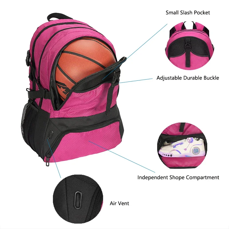 Large Sports Soccer Bag - Soccer Backpack & Bags for Basketball, Volleyball & Football with Separate Cleat and Shoes Compartment