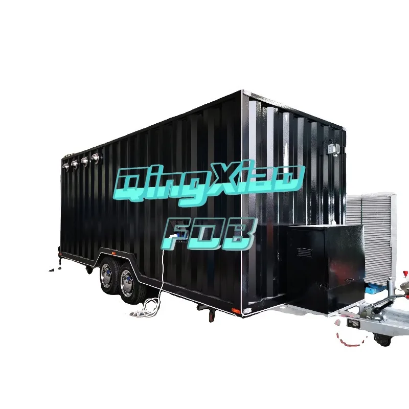 Container Style Dining Car Full Body Stainless Steel Heavy Weight Trailer Food Service Retail FOB China  Factory Mobile Catering
