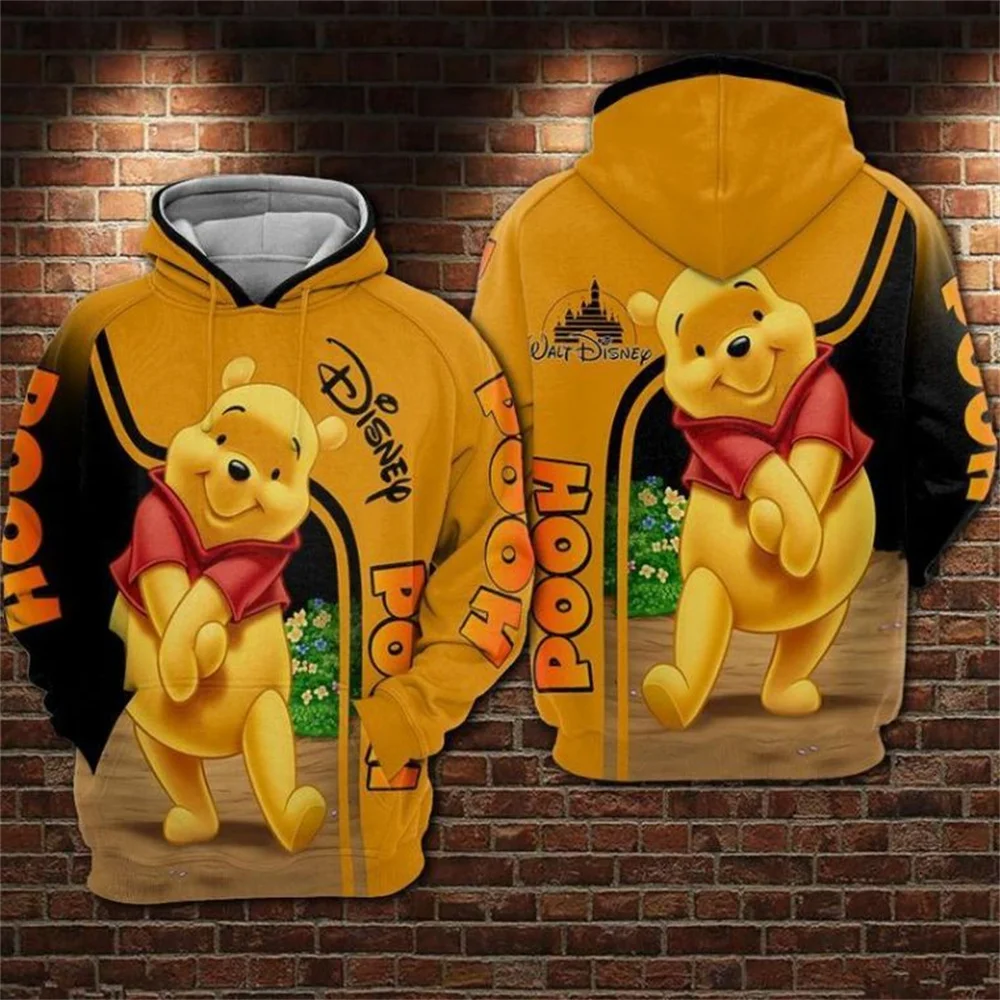 

Disney Character Winnie the Pooh Hoodie Zipper Hoodie All Over Print 3D Personalized Custom Name Unisex Men Women 3D Hoodie