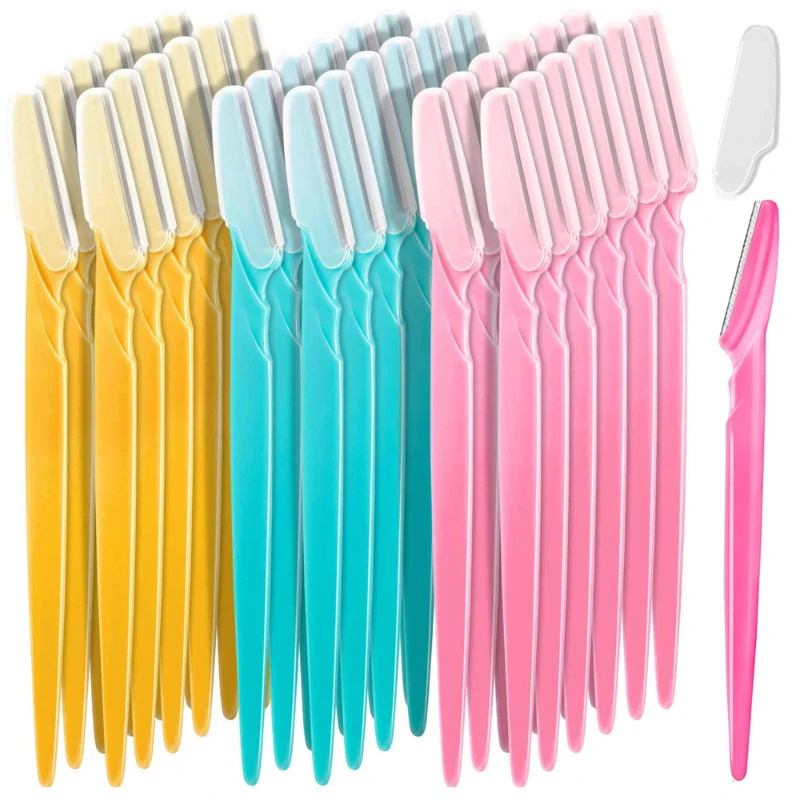 

100/50/20 шт. лезвий для триммера для бровей, бритва для лица, 3 цвета, лезвия для удаления волос, безопасная бритва, инструмент для микроблейдинга