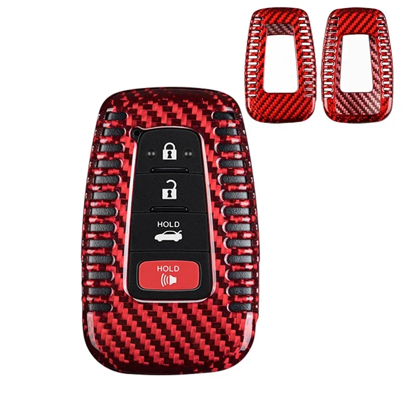 

Carbon Fiber Key Fob Case Cover Protector For 2018-2024 Toyota RAV4 Camry Corolla Avalon C-HR Prius GT86 Highlander Key Shell