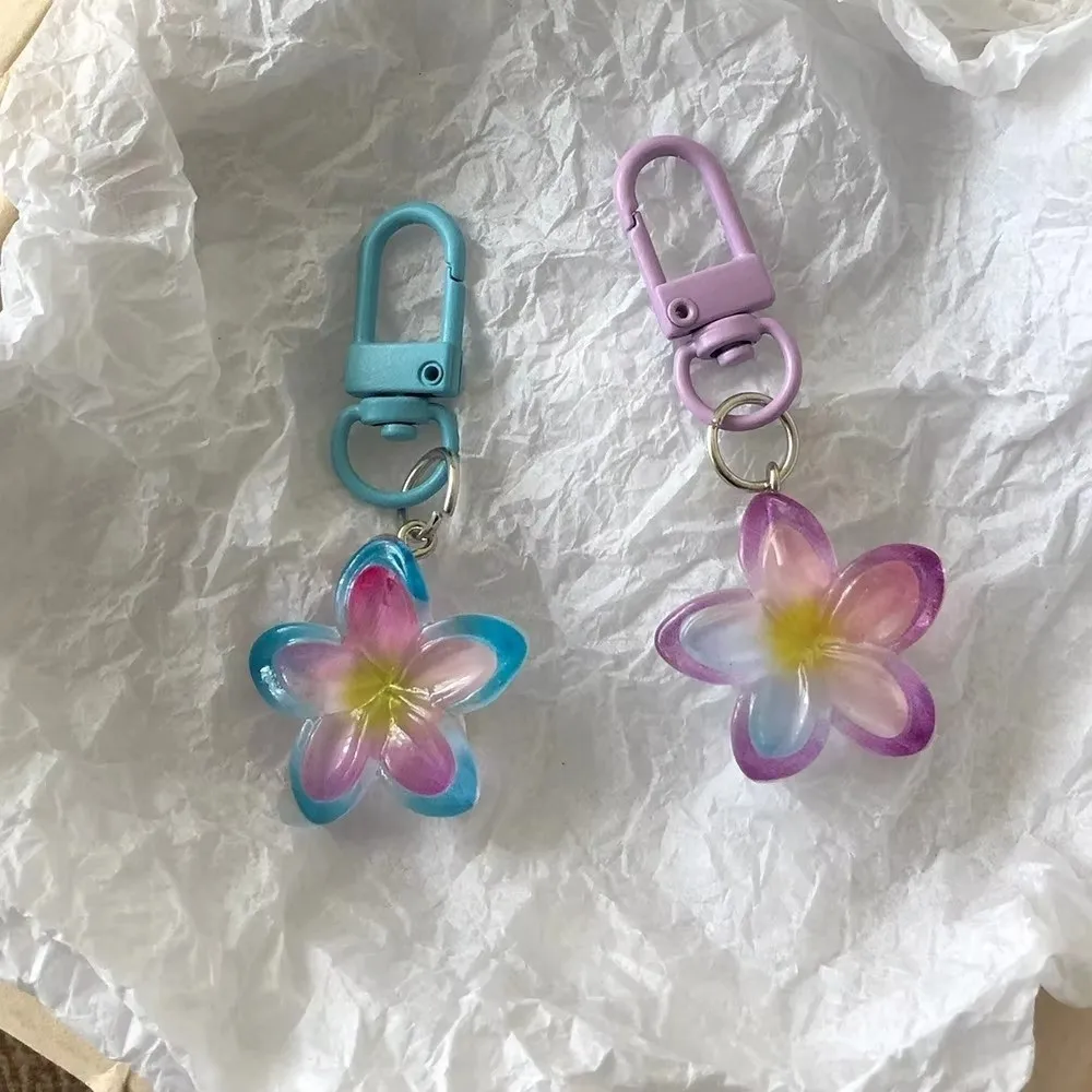 جديد الراتنج زهرة المفاتيح الملونة الأزهار سلاسل المفاتيح سيارة حلقة رئيسية مجوهرات اكسسوارات