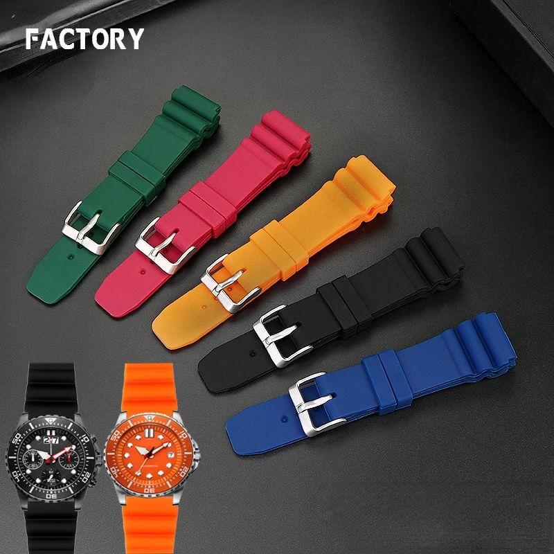 High Quality Watchband for Citizen Green Black Water Ghost Ai7009 Nj0129 Aw1598 Silicone Rubber Watch Strap 20mm 22mm