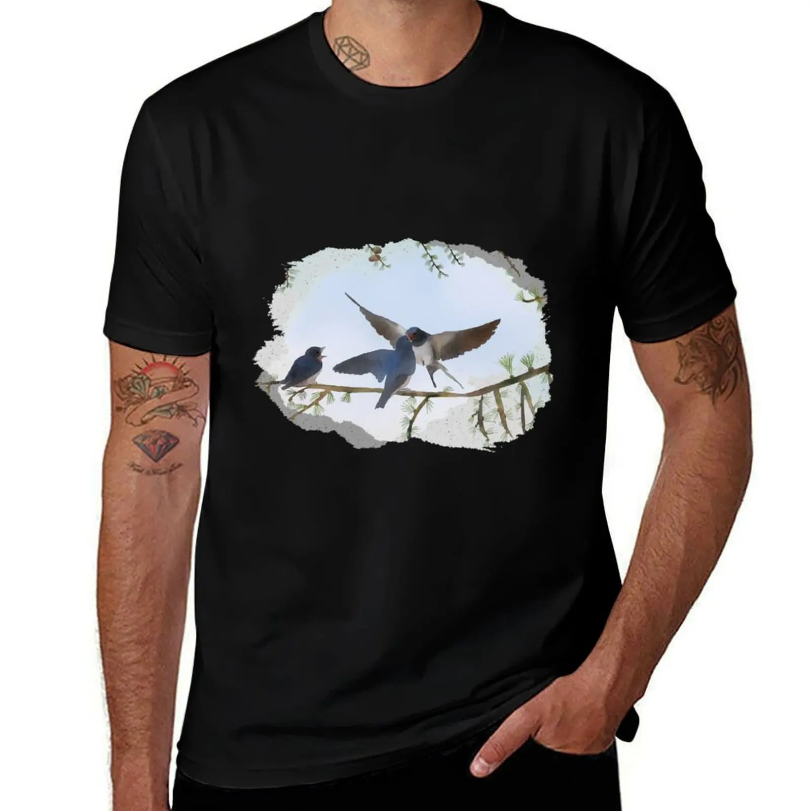 Little swallow fly T-Shirt Casual Daily Graphic Tee T-Shirt
