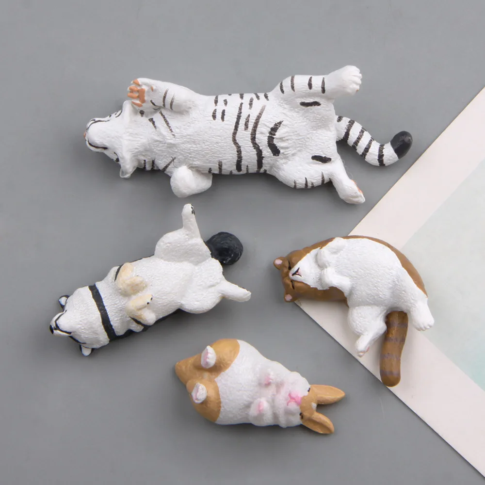 Lovely Zoo Sleeping Rabbit Siberian Husky Doge Cat Tiger Hand Made Refrigerator Magnet Decoration Toys for Friends Kids Gift