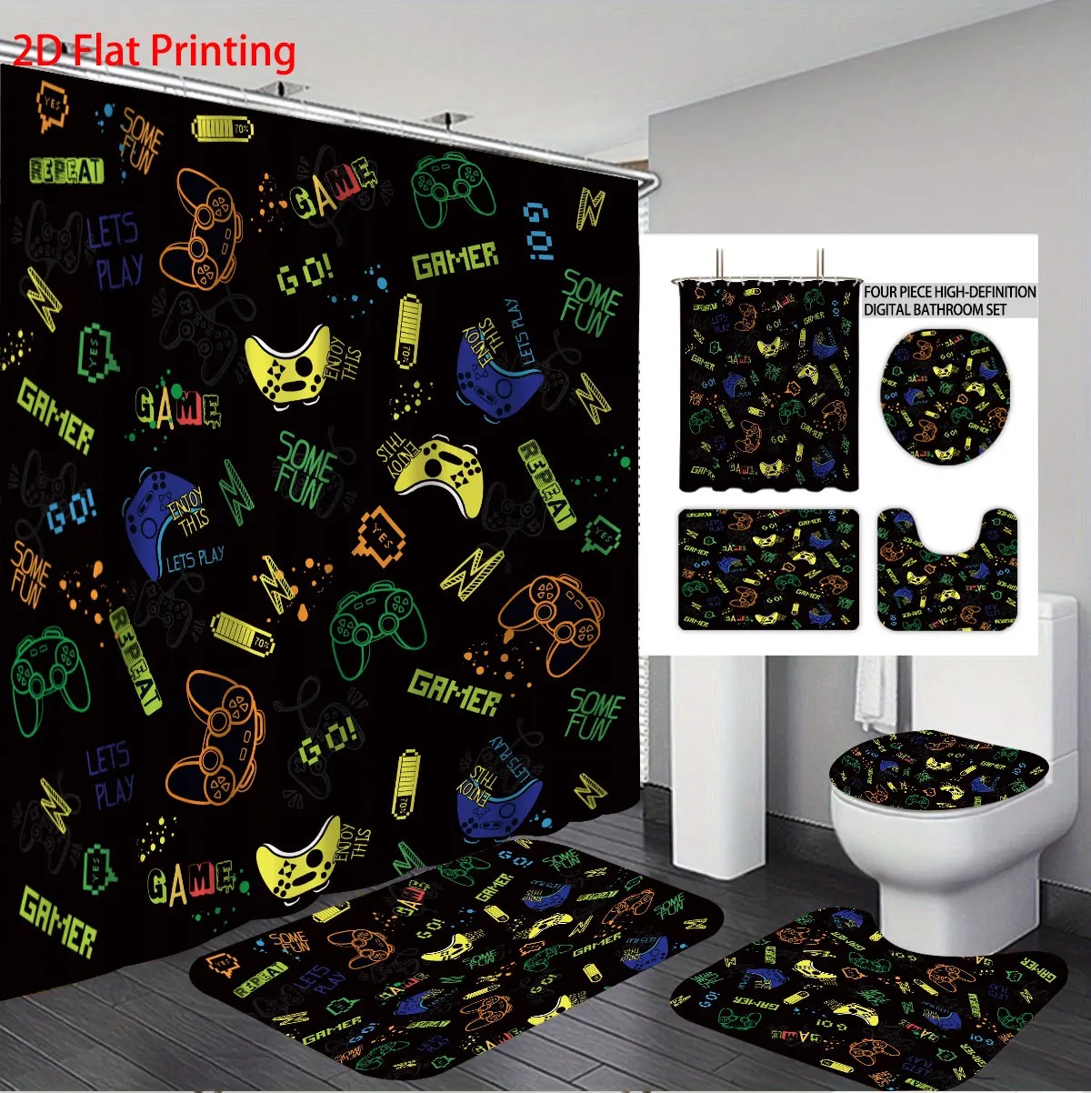 4Pcs Black Game Con…