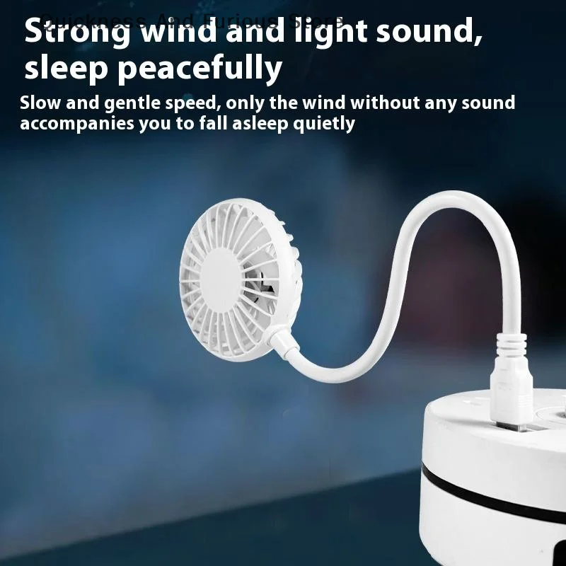 1 Piece Silent Cooling Power Bank Wireless Mini Play Plug Fans Summer Long USB Rechargeable Handheld Fan