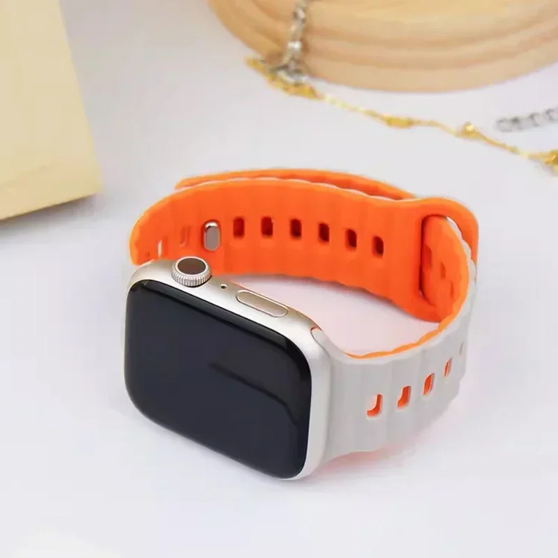Sport Silicone Straps for Apple watch band 45mm 40mm 46mm 41mm 49mm 42mm 44mm correas bracelet iWatch ultra 2 series 10 9 8 7 SE