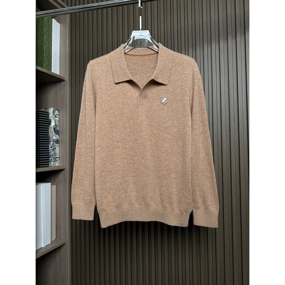 

Мужской высококачественный вязаный свитер из смесовой шерсти Loro с воротником-стойкой, мягкий дышащий зимний повседневный мужской свитер среднего года с ощущением рук...