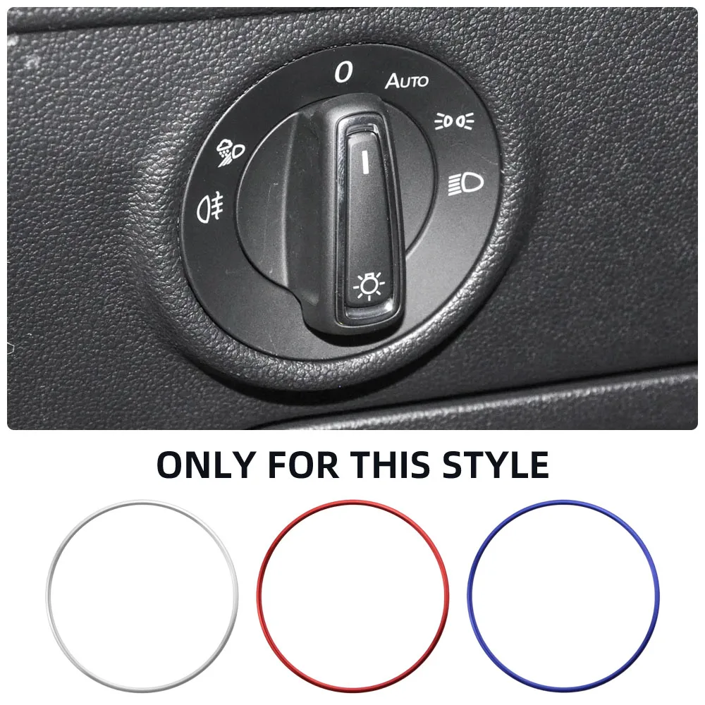 Headlight Switch Decorative Frame Trim Ring Sticker for Volkswagen VW Touran Tiguan Golf Jetta MK5 MK6 Passat B6 B7 CC