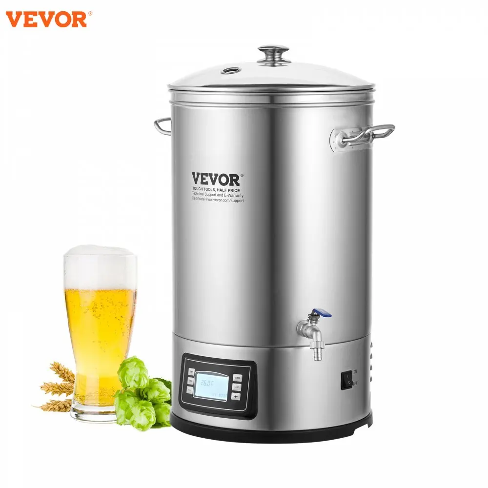 VEVOR Electric Brewing System, 8 GALLON Brewing Stock Pot All-in-One Home Beer Brewer 304 Stainless Steel Brewing Supplies