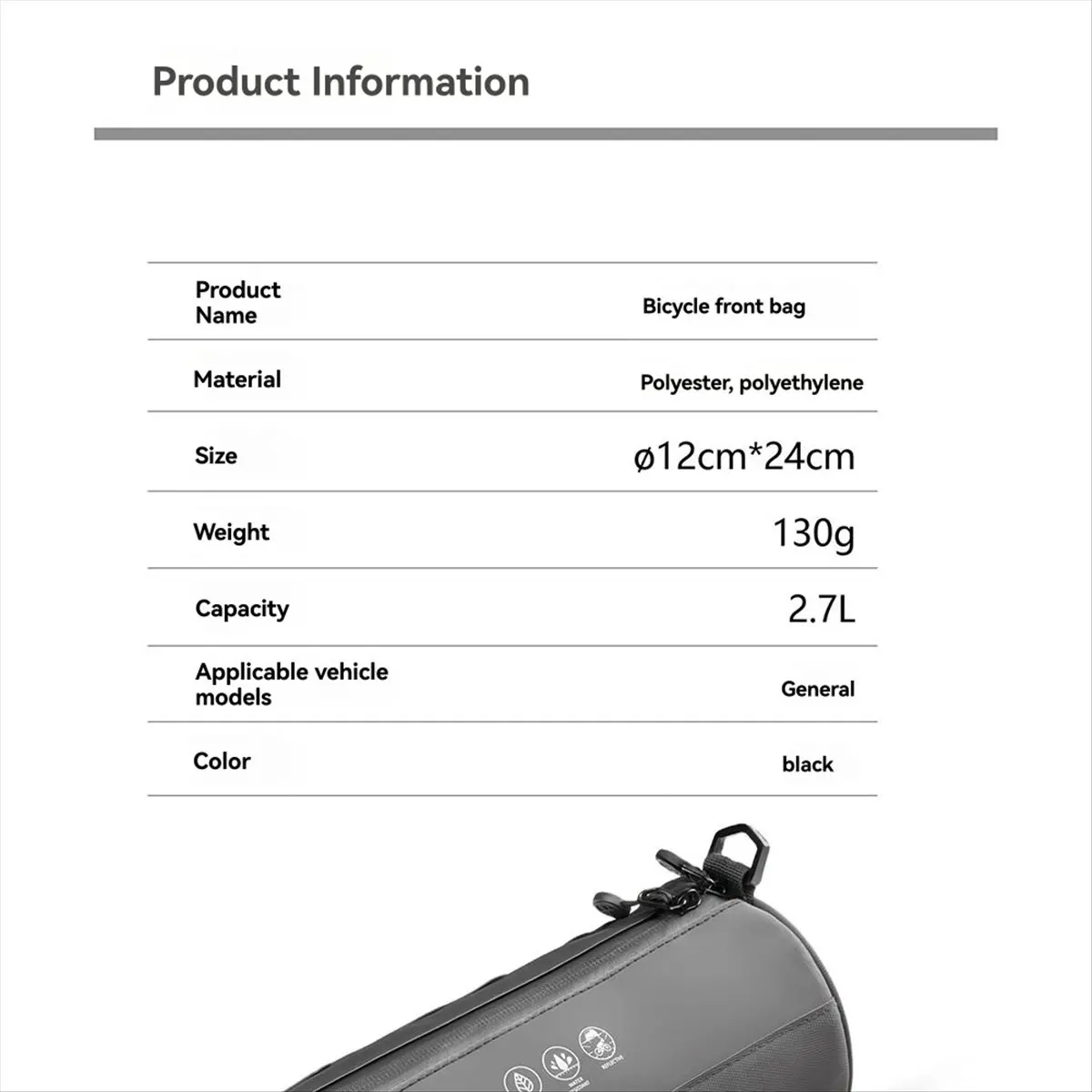 

Bike Handlebar Bag Bicycle Handlebar Roll Bag with Large Reflective Area Pouch Bag for Mountain Bike Bicycle