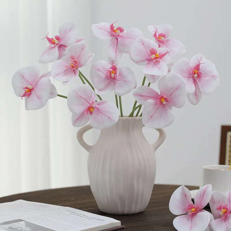 Advanced 3D Film Phalaenopsis Artificial Flowers Home Wedding Decoration Ornaments Road Guide Flower Arrangement Fake Flowers