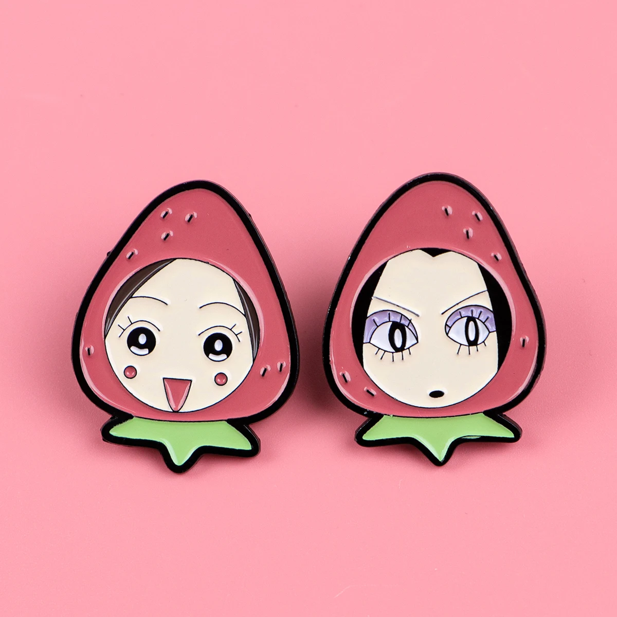 

Strawberry Girl Lapel Pins for Backpacks Briefcase Badges Badges on Backpack New Year Gift Japanese Anime Brooch for Clothes