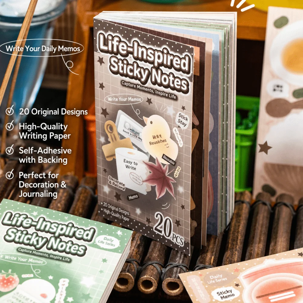 Writable Note Paper Sticker Book Japanese Style Decorative Blank Label Decals Daily Food Design DIY Food Label Stickers
