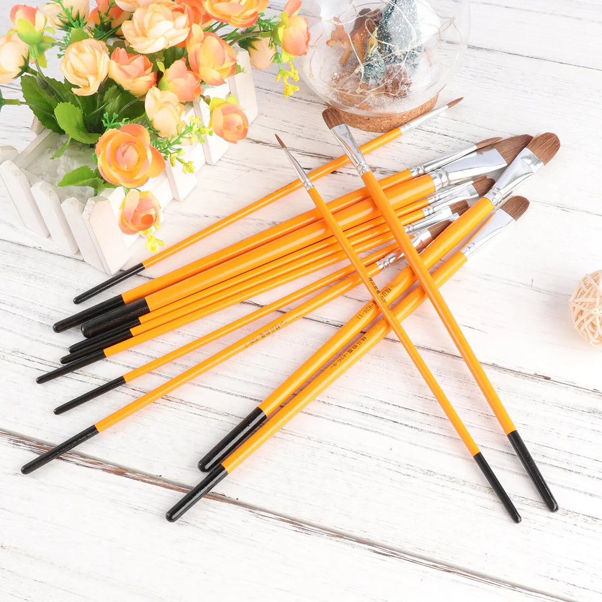 

12Pcs Professional Painting Brush Set Watercolor Acrylic Gouache Oil Face Painting Brushes for Beginners Students Artists Kids